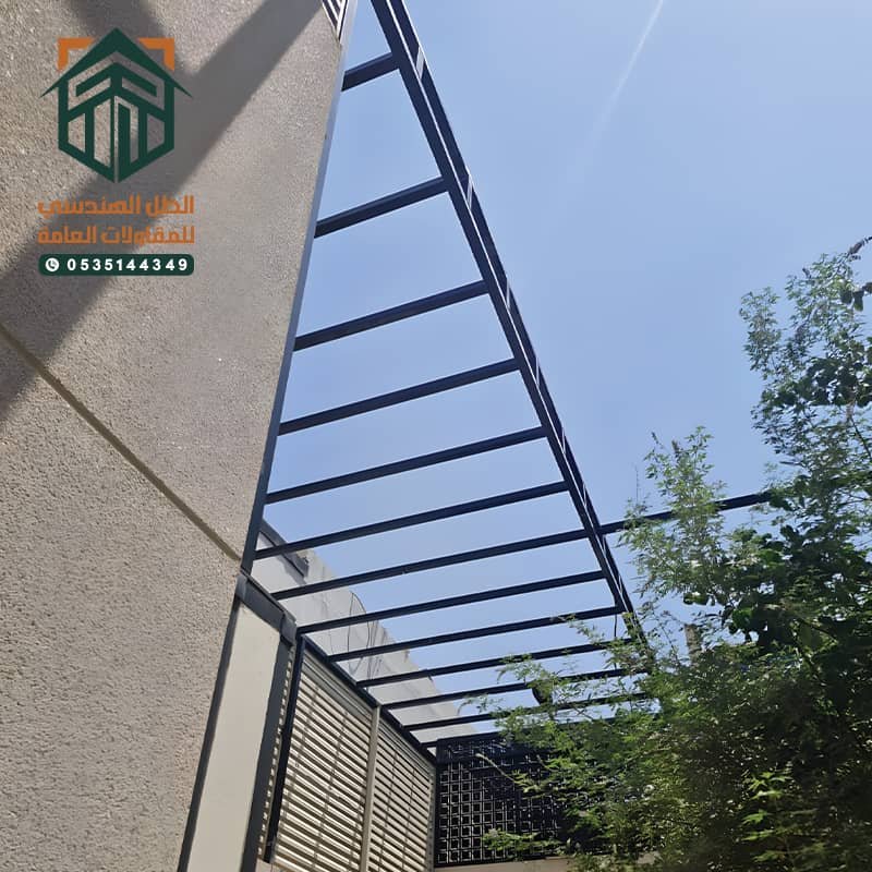 هيكل مظلات قص ليزر تنفيذ مؤسسة الظل الهندسي بالرياض